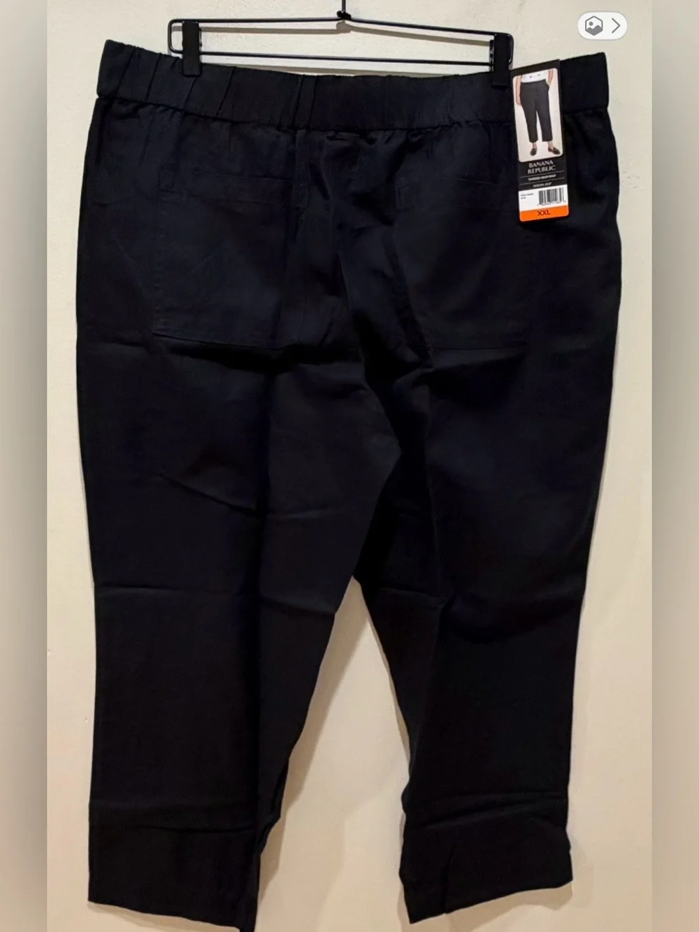 NWT Banana Republic Tapered Crop Linen Black Trousers Pants - Women’s Size XXL